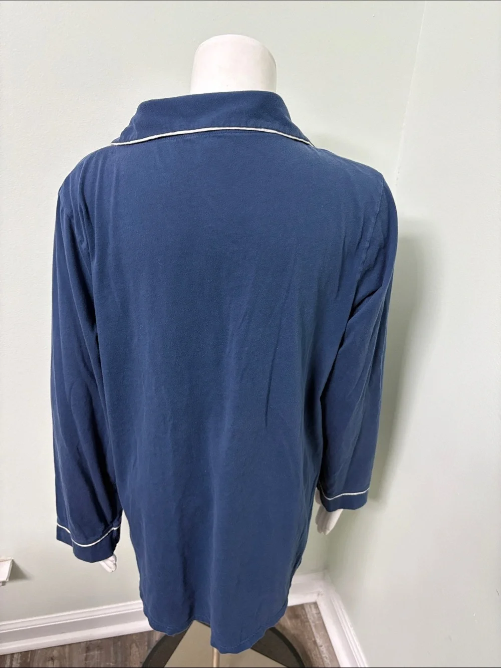 Pact All Ease Sleep Shirt Navy Long Sleeve size M/L